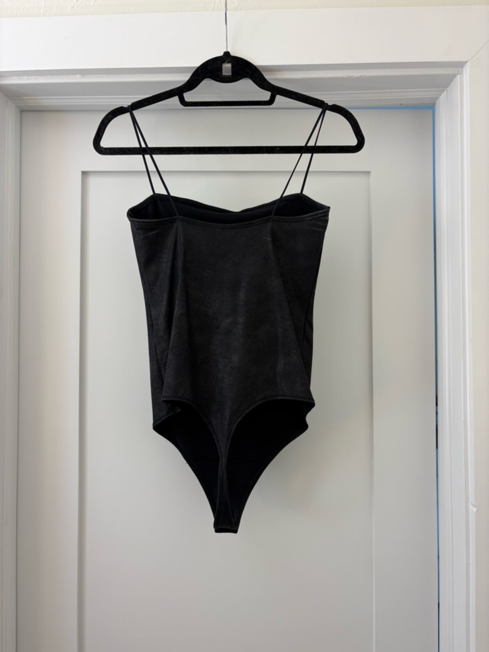 Abercrombie & Fitch Black Spaghetti-Strap Faux Leather Bodysuit - Picture 2 of 3